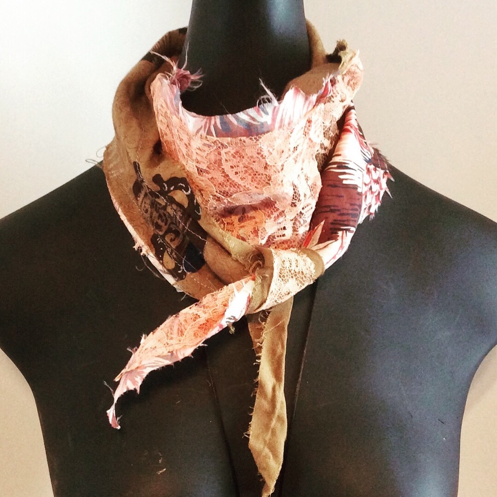Vintage Upcycled Boho Hippy Festival Scarf